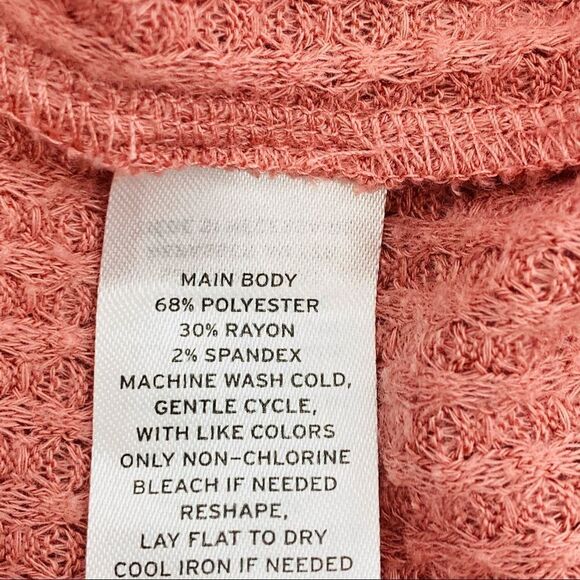 Abound mauve dusty pink waffle knit vneck slouchy cropped top medium - Picture 5 of 7